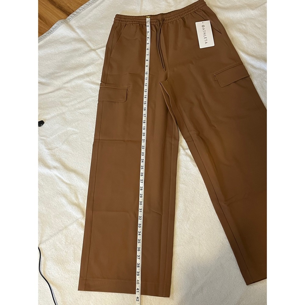 Athleta Promenade Cargo Pant Brown Wide Leg Recycled Quick Dry Small NWT - Picture 9 of 9